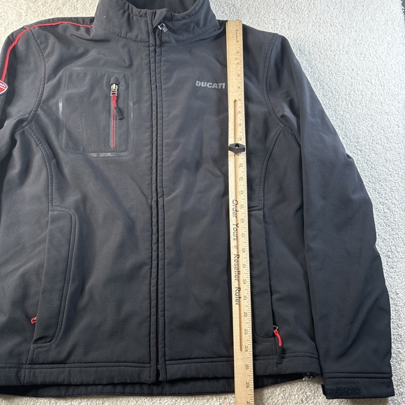 Ducati Rev'T! Jacket Men's Large Black Softshell Fleece Motorcycle Riding Moto - Picture 5 of 13